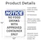 Signmission No Food Drinks With Approved Container, 10 in W x Rectangle, Plastic OS-2PACK-NS-P-1014-V-14564 - alternate 5